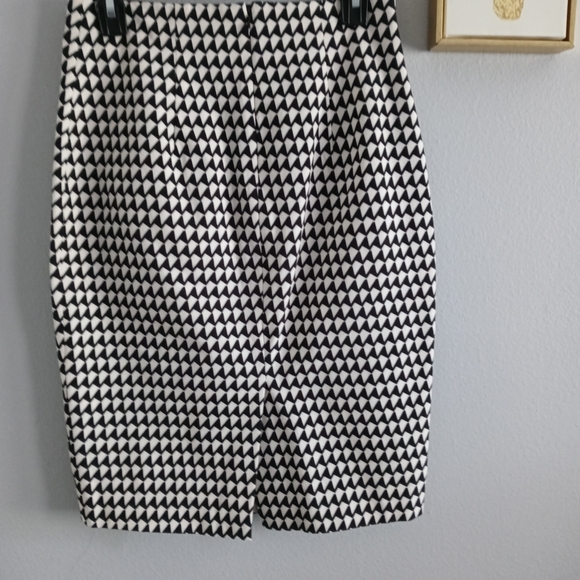 Skirt Women Banana Republic pencil 4P geometric Zipper black  beige with zipper - Picture 7 of 10